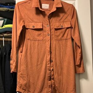 Jessica Simpson Rust Orange Shirt Jacket